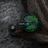 Detail View 1 of Opal Sparkle Barbell Tongue Ring-Black