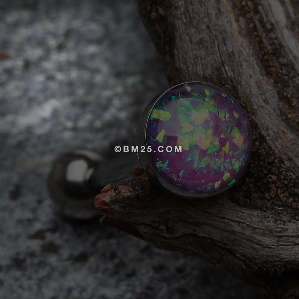 Detail View 1 of Opal Sparkle Barbell Tongue Ring-Purple