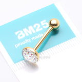 Detail View 3 of Golden Multi-Gem Sprinkle Dot Sparkle Barbell Tongue Ring-Aurora Borealis