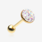 Golden Multi-Gem Sprinkle Dot Sparkle Barbell Tongue Ring