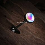 Detail View 1 of Colorline Iridescent Revo Barbell Tongue Ring-Black