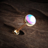 Detail View 1 of Golden Iridescent Revo Barbell Tongue Ring