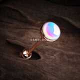 Detail View 1 of Rose Gold Iridescent Revo Barbell Tongue Ring