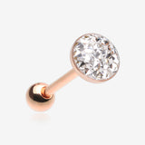Rose Gold Multi-Gem Sprinkle Dot Sparkle Barbell Tongue Ring