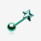 Colorline PVD Nautical Star Top Steel Barbell Tongue Ring