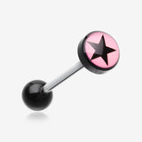 Star Eri Logo Acrylic Barbell Tongue Ring-Pink