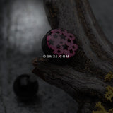 Detail View 1 of Multi Stars Pink Logo Acrylic Barbell Tongue Ring-Pink