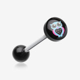 Dreamy Heart Owl Logo Acrylic Barbell Tongue Ring