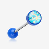 Starry Night Icon Top Acrylic Barbell Tongue Ring