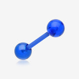 UV Acrylic Flexible Shaft Barbell Tongue Ring-Blue