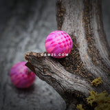 Native Checker Acrylic Top Barbell Tongue Ring-Purple/Pink