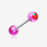 Strawberry Acrylic Top Barbell Tongue Ring