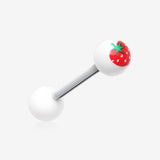 Strawberry Acrylic Top Barbell Tongue Ring