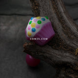 Detail View 1 of Sweet Cupcake Acrylic Barbell Tongue Ring-Purple