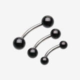 Colorline PVD Ball Top Steel Curved Barbell Ring-Black