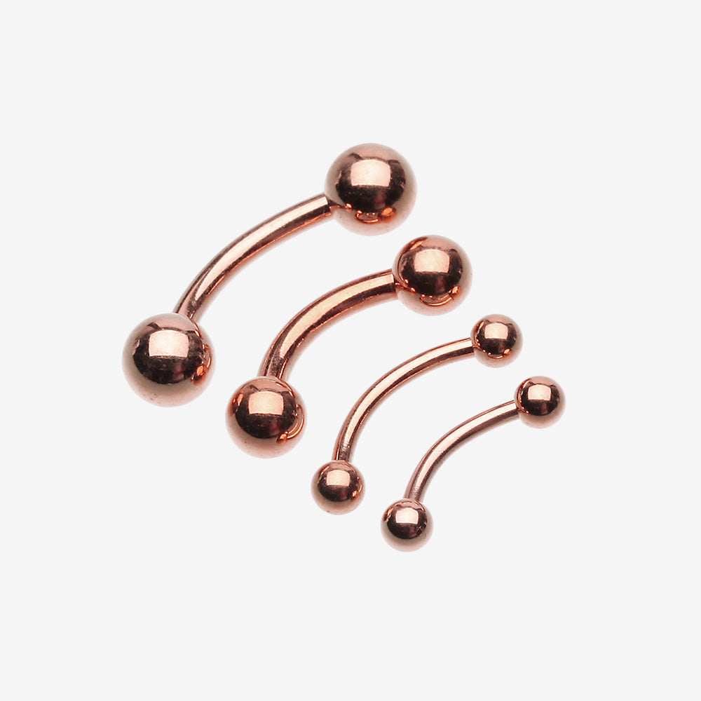 Rose Gold Plated Basic Curved Barbell Ring-Rose Gold