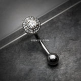 Detail View 1 of Grand Sparkle Gem Eyebrow Curved Barbell Ring-Clear Gem
