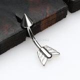 Detail View 1 of Classic Arrow Steel Curved Barbell Ring
