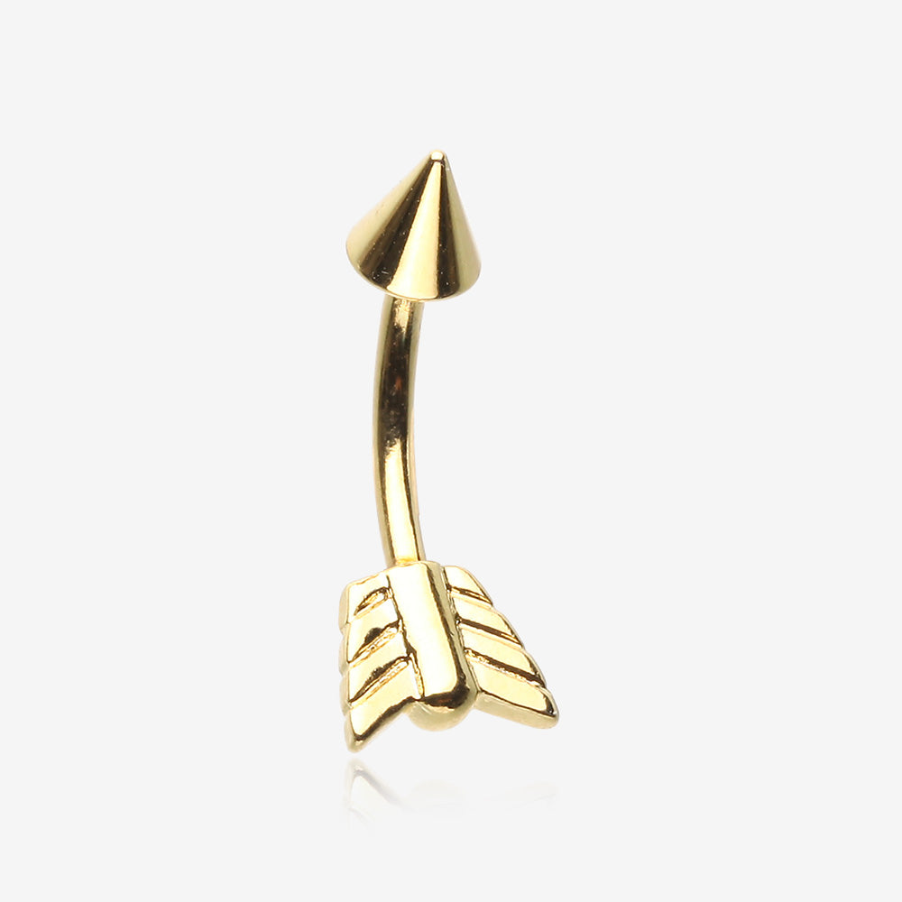 Golden Classic Arrow Steel Curved Barbell Ring