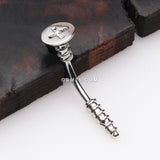 Detail View 1 of Classic Screw Bolt Steel Curved Barbell Ring