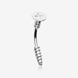 Classic Screw Bolt Steel Curved Barbell Ring
