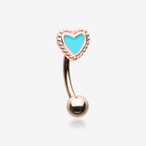 Rose Gold Adorable Heart Curved Barbell