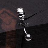 Detail View 1 of Apocalyptic Skull Head Curved Barbell
