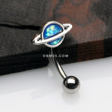 Detail View 1 of Blue Planet Opalescent Sparkle Curved Barbell-Blue