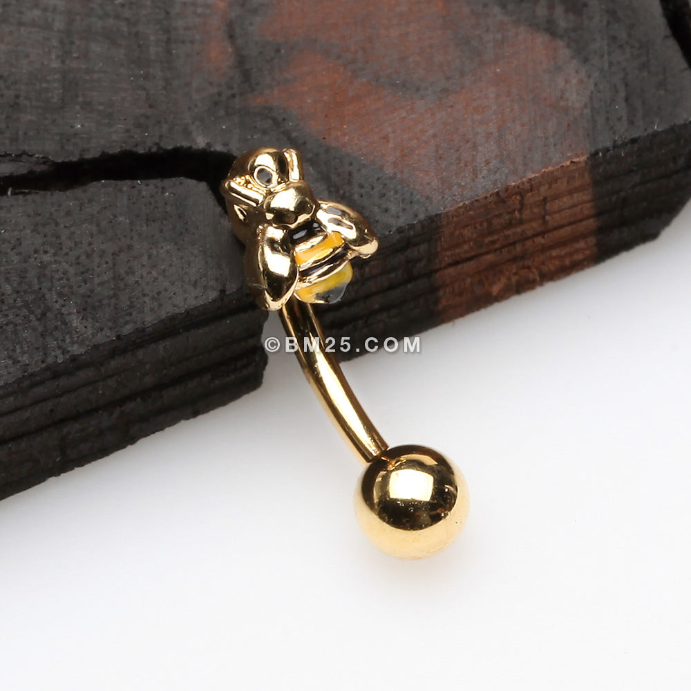 Detail View 1 of Golden Sweet Bumble Bee Curved Barbell