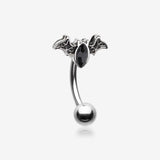 Victorian Goth Bat Sparkle Curved Barbell