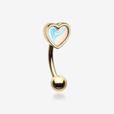 Golden Iridescent Revo Heart Sparkle Curved Barbell