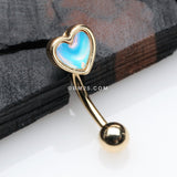 Detail View 1 of Golden Iridescent Revo Heart Sparkle Curved Barbell