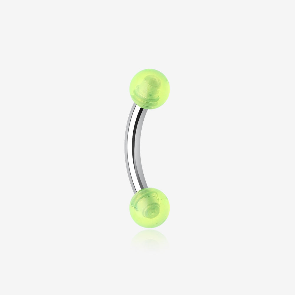 Acrylic Ball Curved Barbell Eyebrow Ring-Green