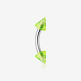 Acrylic Spike Curved Barbell Eyebrow Ring-Green