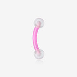 Acrylic Flexible Shaft Curved Barbell Eyebrow Ring-Pink