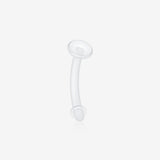 Curved Barbell Type Retainer-Clear Gem/White