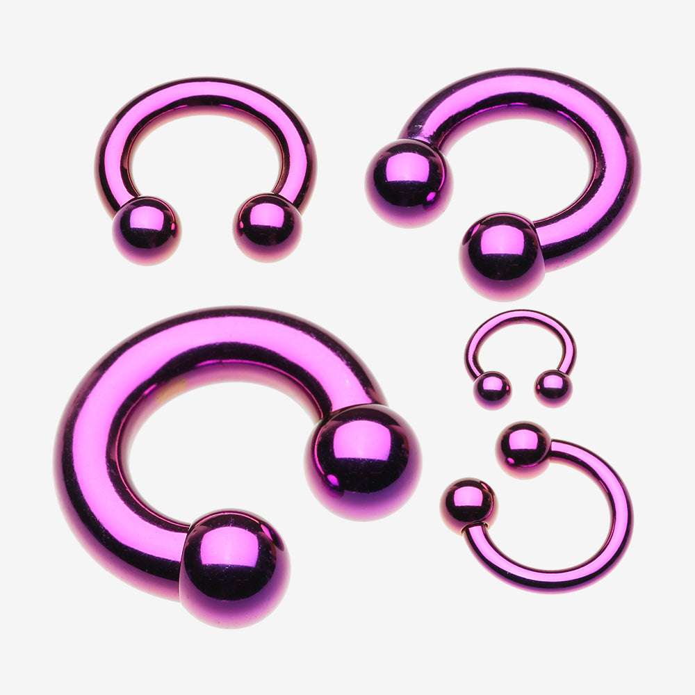 Colorline PVD Basic Horseshoe Circular Barbell-Purple