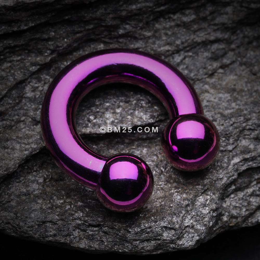 Detail View 1 of Colorline PVD Basic Horseshoe Circular Barbell-Purple