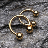 Gold Plated Basic Horseshoe Circular Barbell-Gold