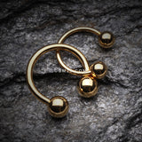 Detail View 1 of Gold Plated Basic Horseshoe Circular Barbell