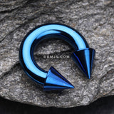 Colorline PVD Basic Spike Top Horseshoe Circular Barbell-Blue