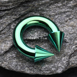 Colorline PVD Basic Spike Top Horseshoe Circular Barbell-Green