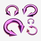 Colorline PVD Basic Spike Top Horseshoe Circular Barbell-Purple