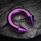 Detail View 1 of Colorline PVD Basic Spike Top Horseshoe Circular Barbell-Purple