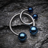 Detail View 1 of Colorline PVD Ball Ends Steel Horseshoe Circular Barbell-Blue