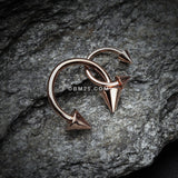Detail View 1 of Rose Gold Plated Basic Spike Top Horseshoe Circular Barbell