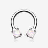 Opalescent Sparkle Steel Horseshoe Circular Barbell