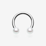 Luster Pearlescent Ball Ends Horseshoe Circular Barbell
