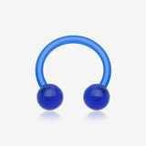 UV Acrylic Flexible Shaft Horseshoe Circular Barbell-Blue
