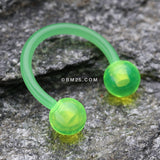 UV Acrylic Flexible Shaft Horseshoe Circular Barbell-Green